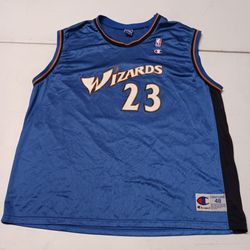 Vintage Michael Jordan Washington Wizards Champion Jersey sz48 XL Blue #23