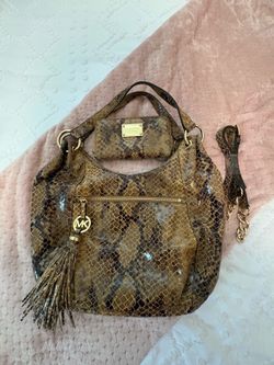 Michael Kors Snakeskin Design Purse and Wallet Set. $55.00