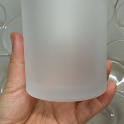 Frosted White Candle Jars & Rose Gold Lids Set 