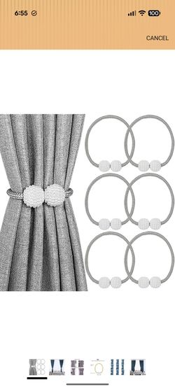 Magnetic curtain tiebacks