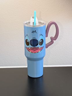 Disney Stitch 40 oz Stainless Steel Insulated Tumbler w/ Sculpted Ear Handle & Straw