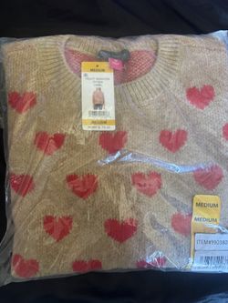New Heart Print Sweater – Medium – $35 OBO