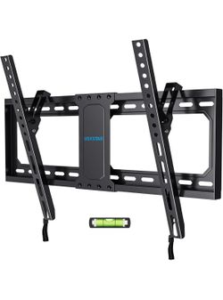 UL Listed Heavy Duty Tilting TV Wall Mount for 37-82 Inch Large TV, Slim Tilt TV Mount up to 24" Studs & 132 lbs, Low Profile Wall Mount TV Bracket wi
