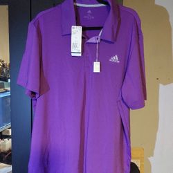 (Get Any 5 Items From My Selling Items For $50) Adidas Purple Polo Shirt Size XL New With Tags