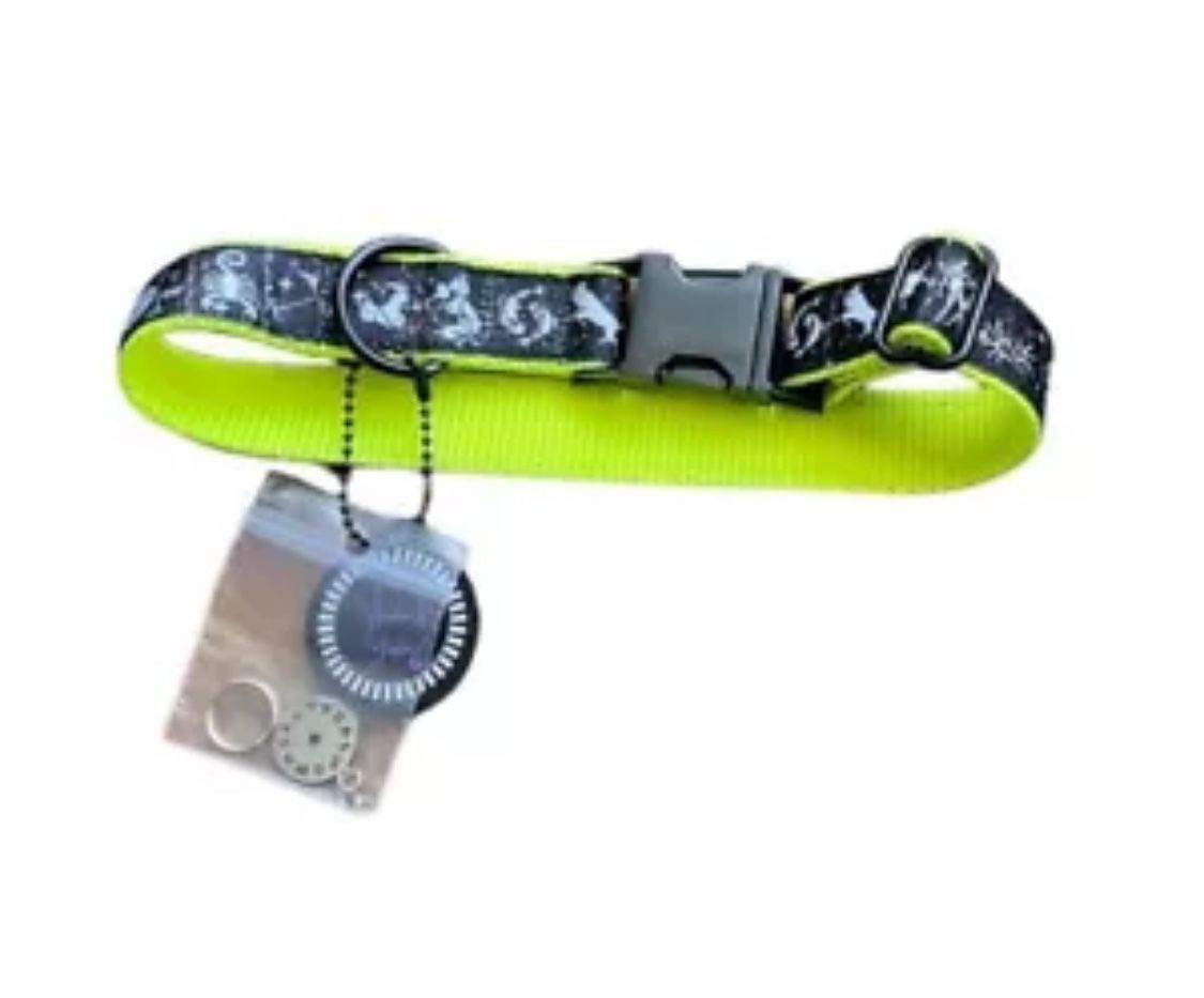 Orion Dog Collar Zodiac Astrology Neon Yellow Size Small New With Tags