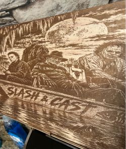 Slash & Cast Horror Characters Laser Engraved Wood Sign