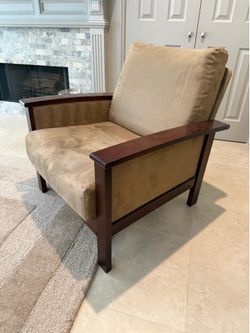 Brown microfiber suede chair