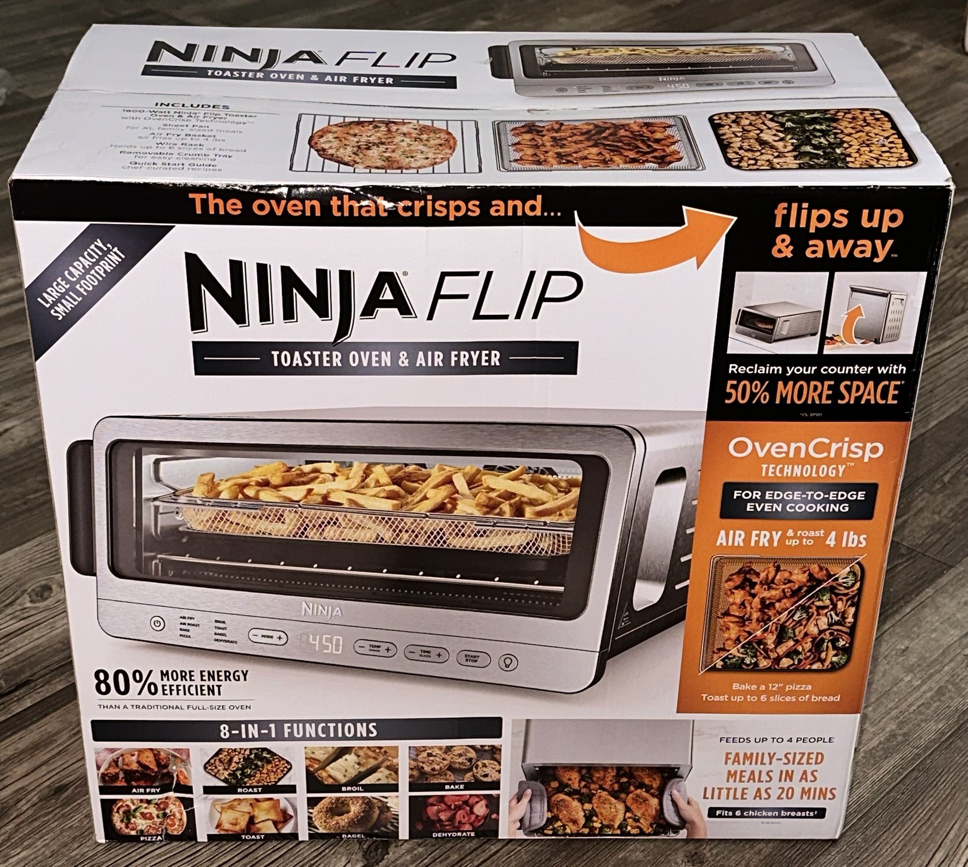 Ninja Flip Toaster Oven Air Fryer,8 in Functionality, Flip Up