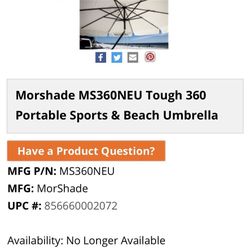 Mor shade RV/hitch 9’ umbrella