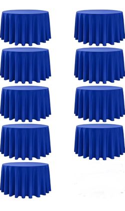 108” round Tablecloths - set of 9 - royal blue