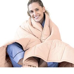 Luna Adult Weighted Blanket - Individual Use - 30 Lbs - 80x87 - King Size Bed - 100% Oeko-Tex Cooling Cotton & Glass Beads - USA Designed - Heavy Cool