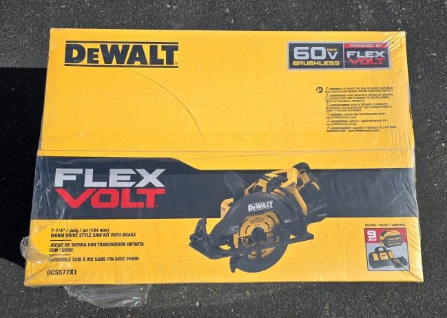 DeWALT DCS577X1 7-1/4" FLEXVOLT 60V Worm Drive Circular Saw Kit - Fast Shipping