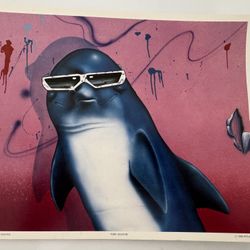 1980 Wyland Punk Dolphin Print 