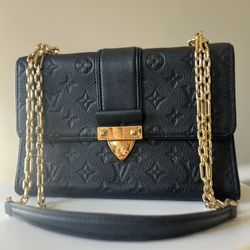 Louis Vuitton Chain Shoulder Bag Monogram Amnlant Noir SAINT SULPICE PM