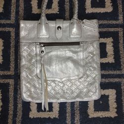 (RARE) COACH Thompson Woven Platinum Metallic Slim Purse (RARE)