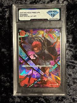 2025 ONE PIECE PRB02 JPN SHANKS #007 SPECIAL ALT ART ERVICE GRADINGS GEM MINT 10 12000 斬 登場時相手のパワ 10000以のキャライ殺までを行する。 СШАВАСТЕВ ンクス SP OP06