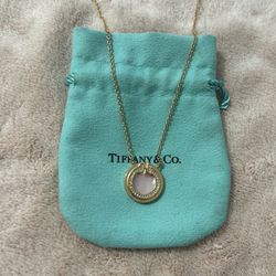 Tiffany & Co. Diamond And Pink Opal Circle Pendant In Rose Gold