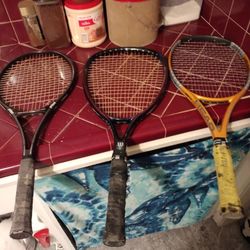I HAVE 3 NICE TENNIS RACKETS AND CARRYING BAG