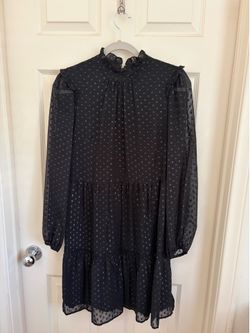 Long Sleeve Black Dress, S