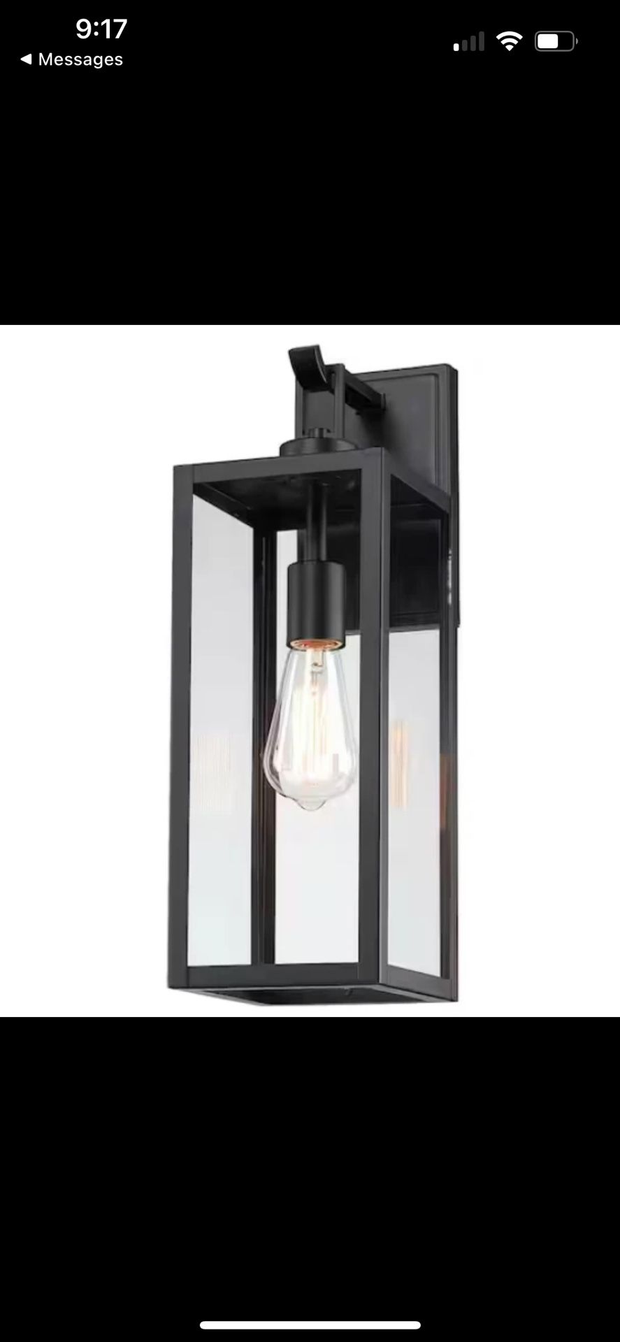 Pia Ricco 1-Light Black Exterior Waterproof Wall Sconce Outdoor Light Fixture