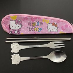 Hello Kitty Utensil Set With Pouch