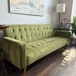 Couch Green Suede