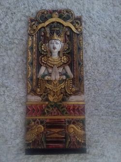Balinese Wood Carved Panel from Indonesia