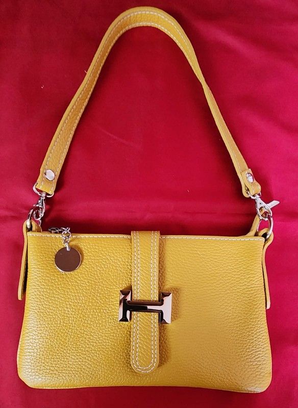 Leather Shoulder Bag, Made In Italy