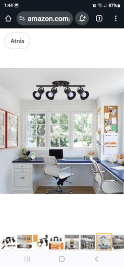 KEESFU 4 Light Rotable Track Lighting Kit Black