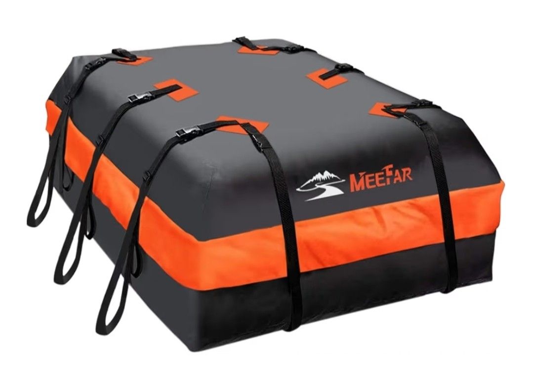 Car Roof Bag XBEEK Rooftop top Cargo Carrier Bag 20 Cubic feet Waterproof for All Cars with/Without Rack, Includes Anti-Slip Mat