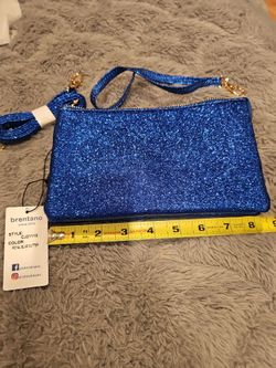 Brentano Royal Blue Glitter Crossbody Clutch