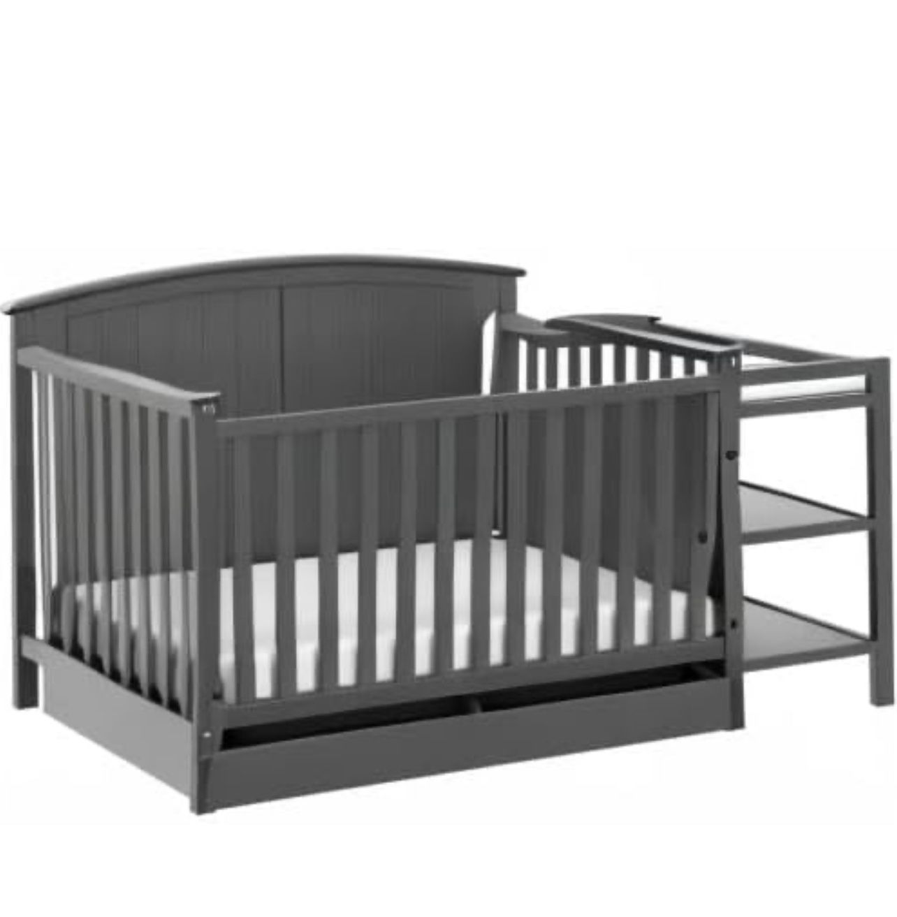 5-in-1 Convertible Crib and Changer with Drawer