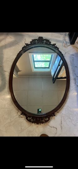  Vintage Carved Wood Framed Mirror