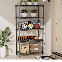 5 Shelf Adjustable Heavy Duty Storage Shelving Unit 350 lbs per Shelf Steel Organizer Wire Rack Storage f