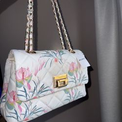 Women’s Handbag ALDO Gold Lock & Key Floral Crossbody Purse