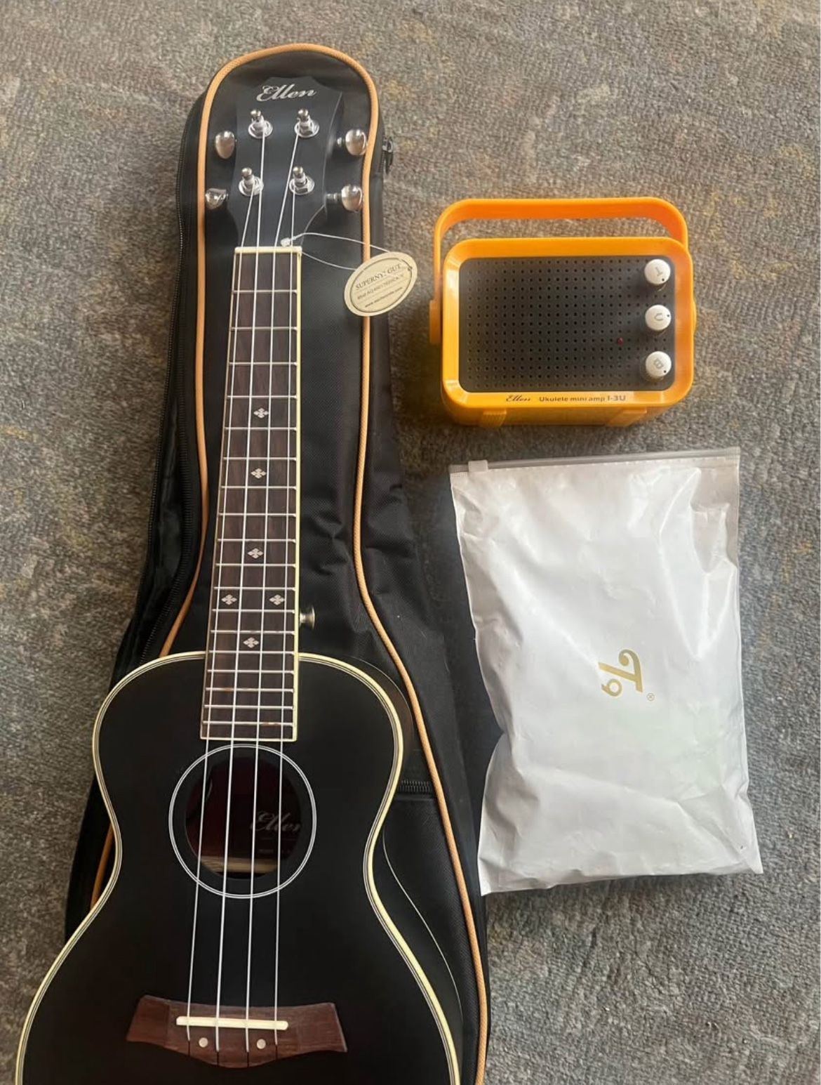 Electric Ukulele w/ Accessories (Case, mini-amp, strings, ect..)