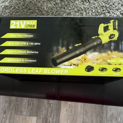 Leaf Blower  21V Cordless With 2 Battery And 1 Hour Fast Charging ! Brand New With Original Box  