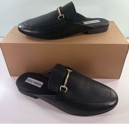 NEW STEVE MADDEN Women's Galilea Leather Mules - Black