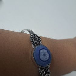 Solar Quartz  Silver Bracelet 