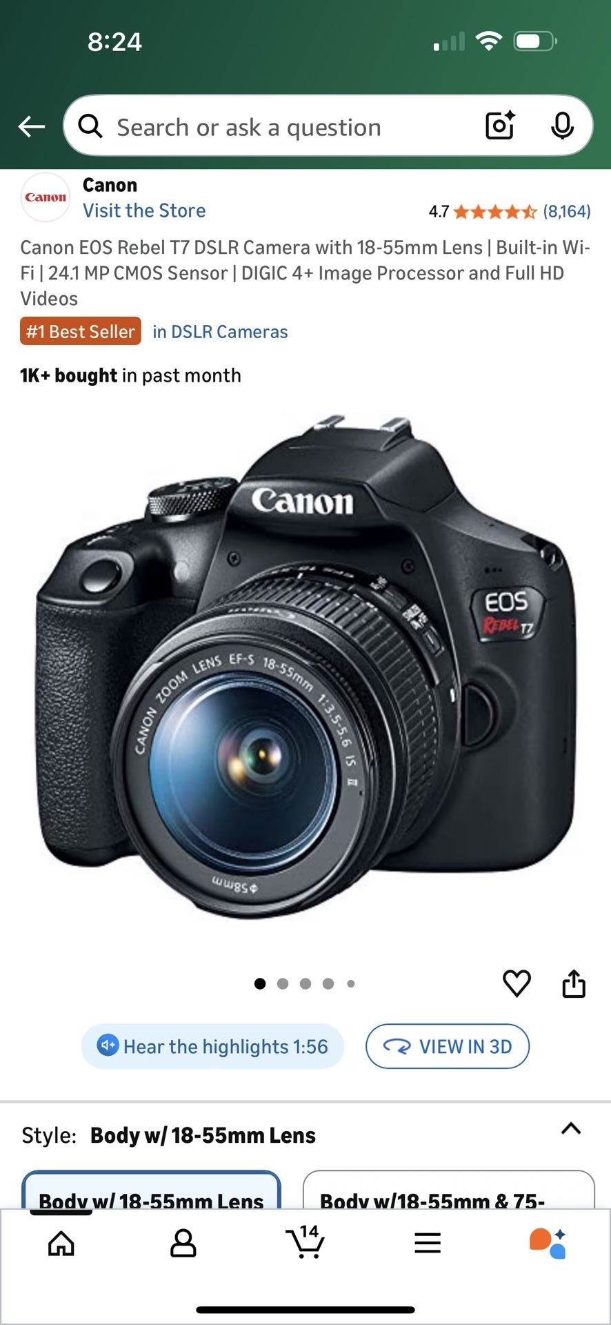 CANON EOS REBEL T7 - BRAND NEW / Never Used