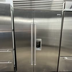 Stainless Steel Sub Zero Built In Side By Side 48” Refrigerator