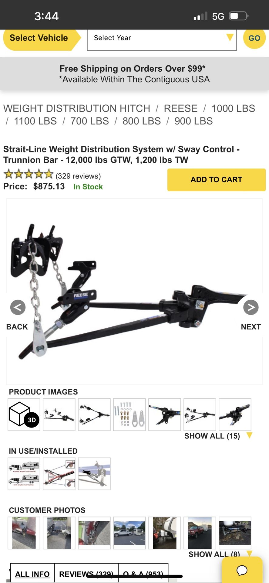 Weight distributing hitch