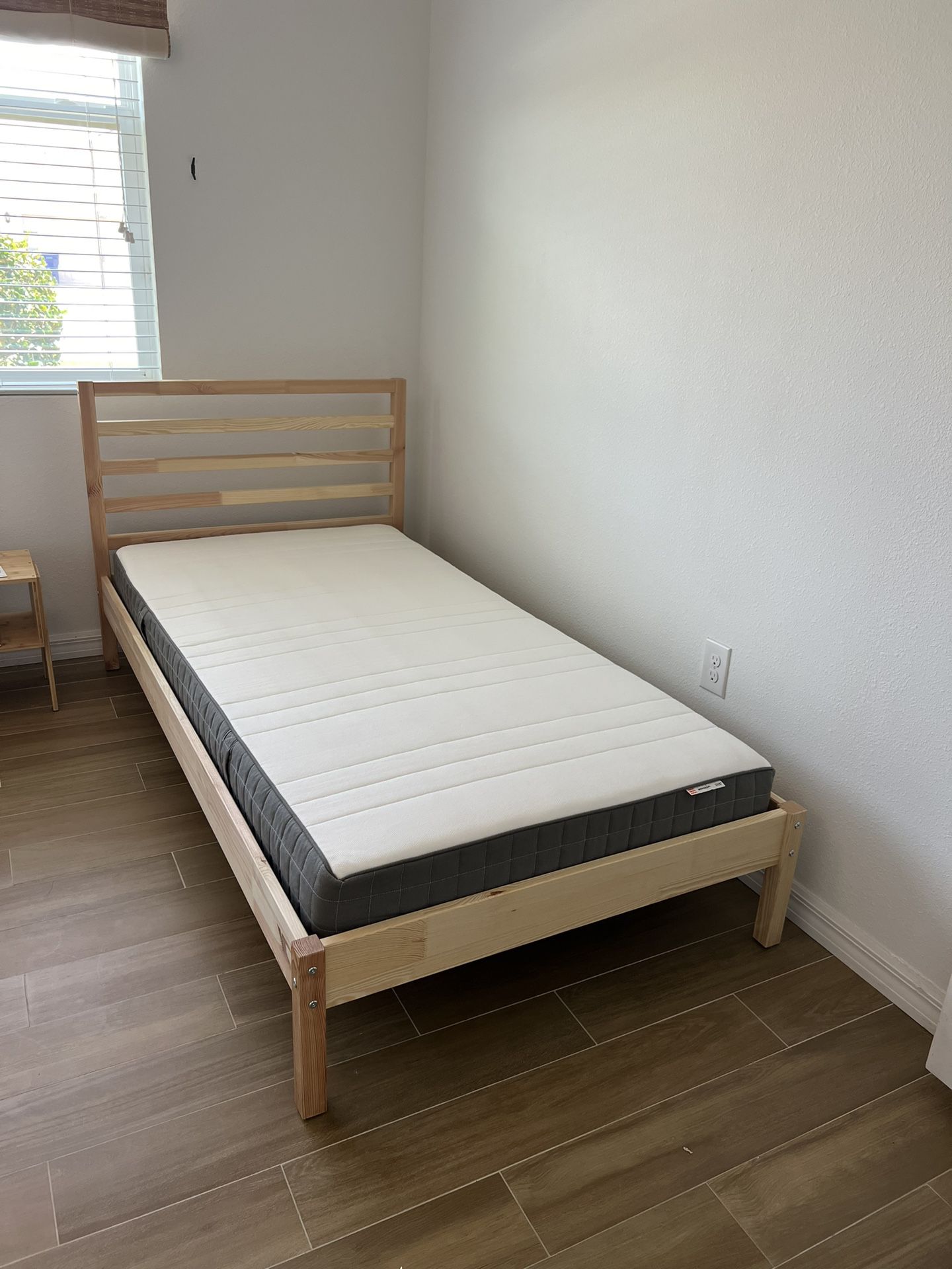 IKEA Twin Bed Frame w Foam Mattress | Like New