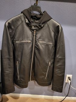 Guess Black Jacket with removable hoodie 