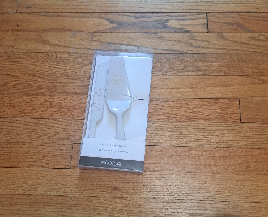 Love Sweet Love Cake Knife And Server- Brand New