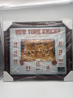 New York Knicks Retired Numbers Limited Edition Framed Floor Piece Steiner COA