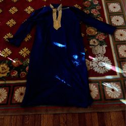 Blue And Gold Kaftan Abaya Costume