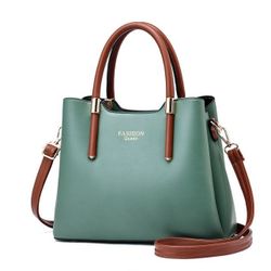 Charming Green Leather Handbag

