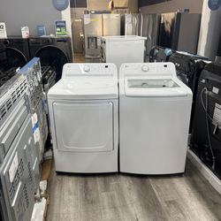 LG 4.5 Cubic Ft. Turbo Drum Top Load Washer And Gas Dryer Laundry Pair🔥