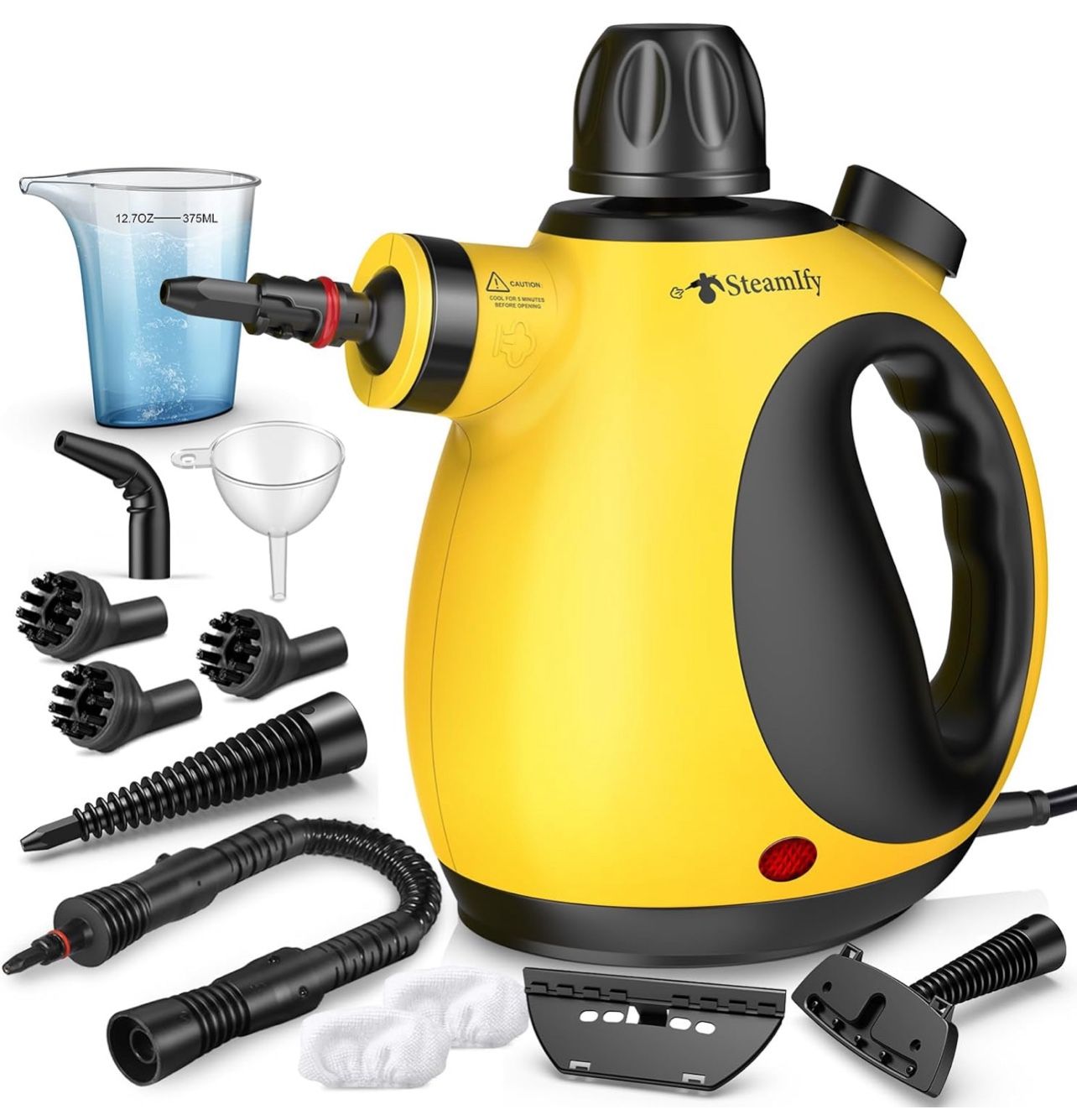 Pressurized Handheld Steam Cleaner for Home, Multi-Surface Steamer with 12 Accessories, 12.8oz Natural Steamer for Cleaning Car, Bathroom, Shower, Uph